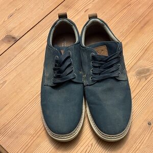 Denver Hayes Navy Canvas Lace-Up Casual Loafers